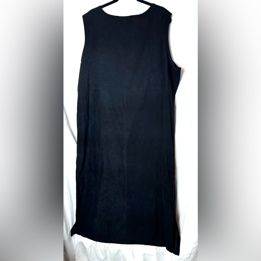 Positive Attitude Black Microsuede Sleeveless Dress Size 24 - Picture 4 of 9